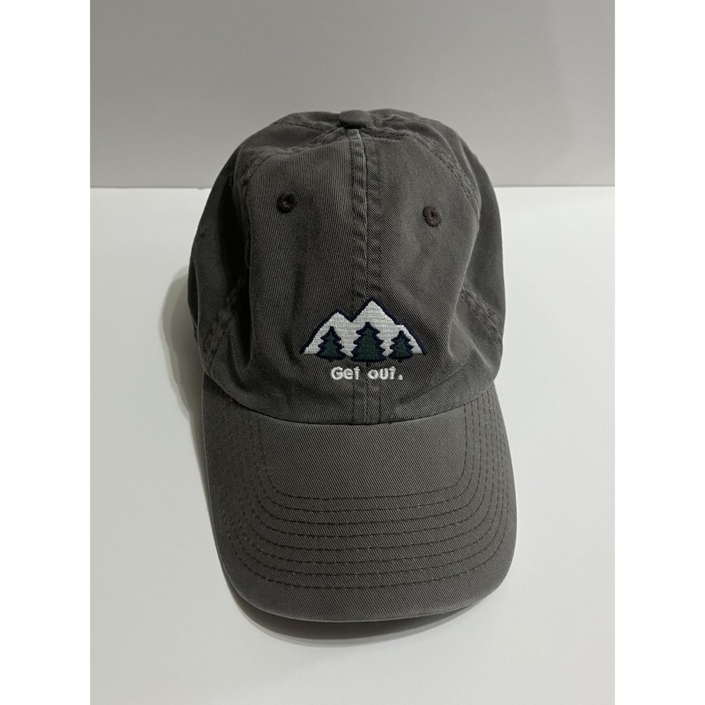 Life Is Good Hat Cap Strap Back Mens One Size Get Out Mountain Pine Trees